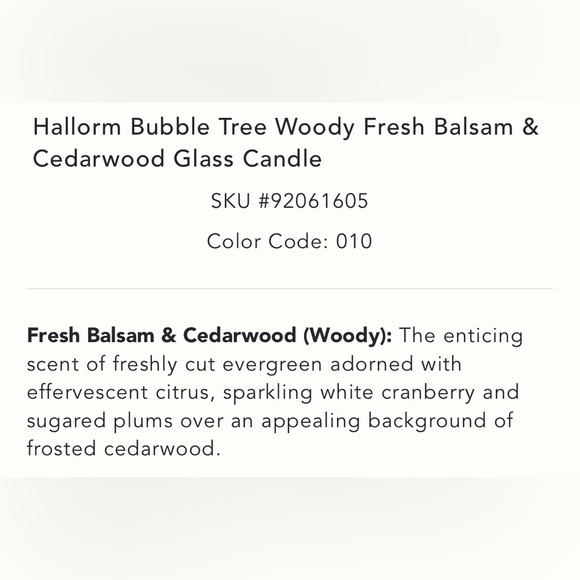 Anthropologie Hallorm Bubble Tree Woody Fresh Balsam &Cedarwood Glass Candle NEW - Picture 5 of 8
